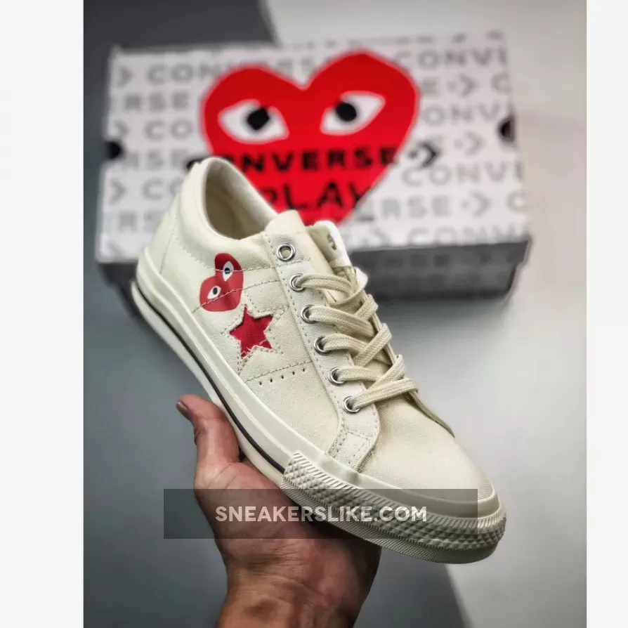 Comme des Garcons Play x Converse One Star Low White A01792C Comme Des Garcon Converse Low