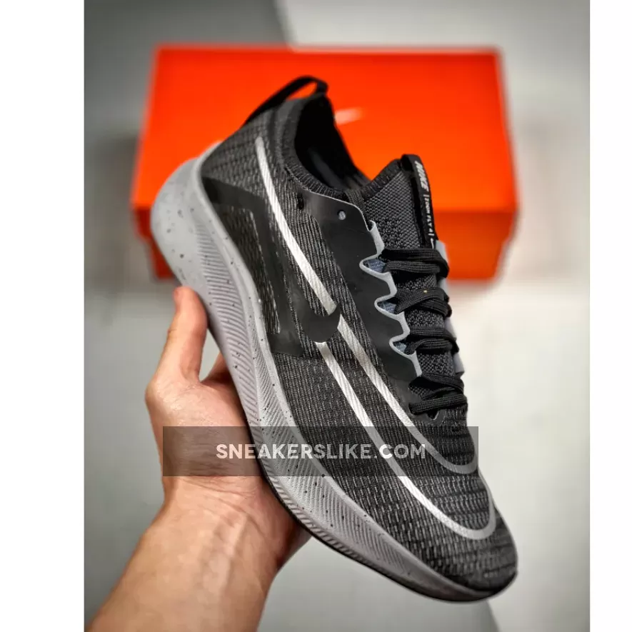Nike Zoom Fly 4 Black Dark Smoke Grey Men Road Running Shoes / nike zoom fly 4 dark smoke grey