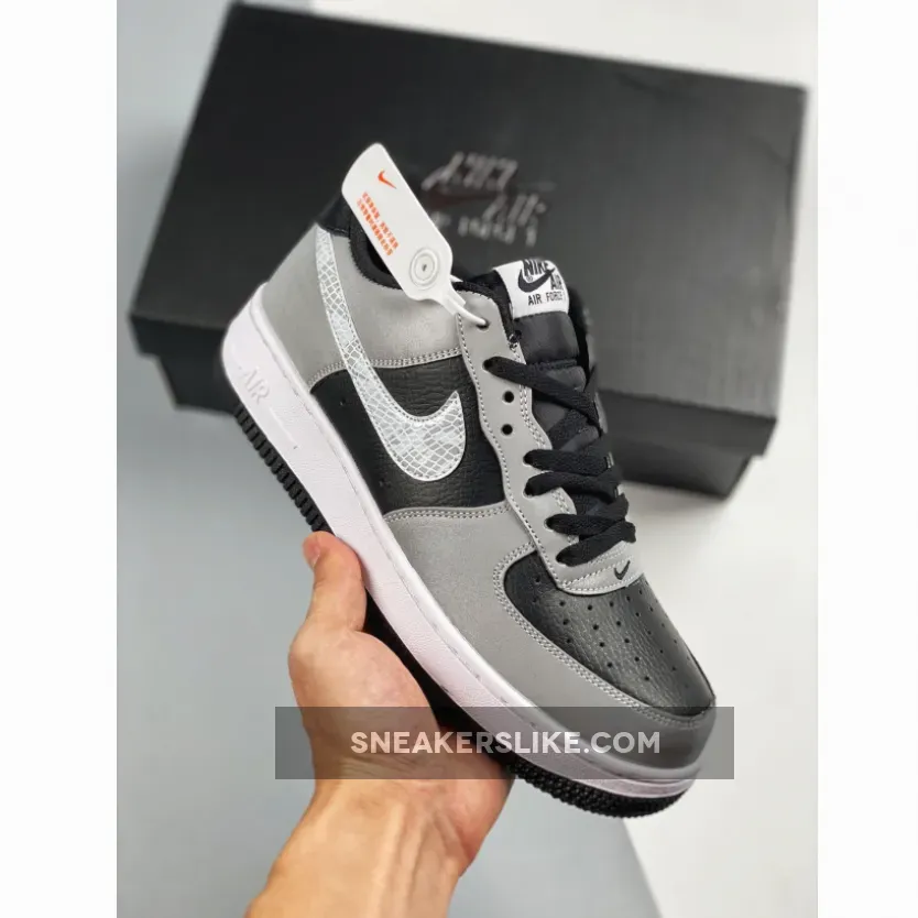 Nike Air Force 1 B 'Silver Snake' Black/Silver/White DJ6033-001 / 3m snake air force 1