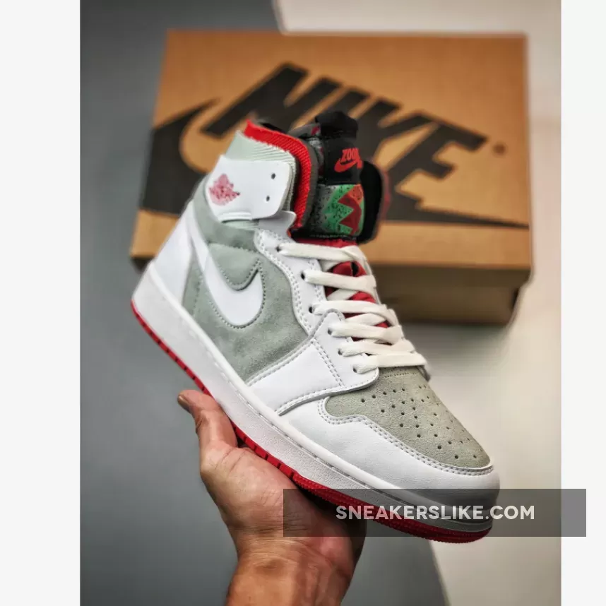 Air Jordan 1 Zoom CMFT 'Hare' White/Grey-Red CT0978-100 / ct0978-001