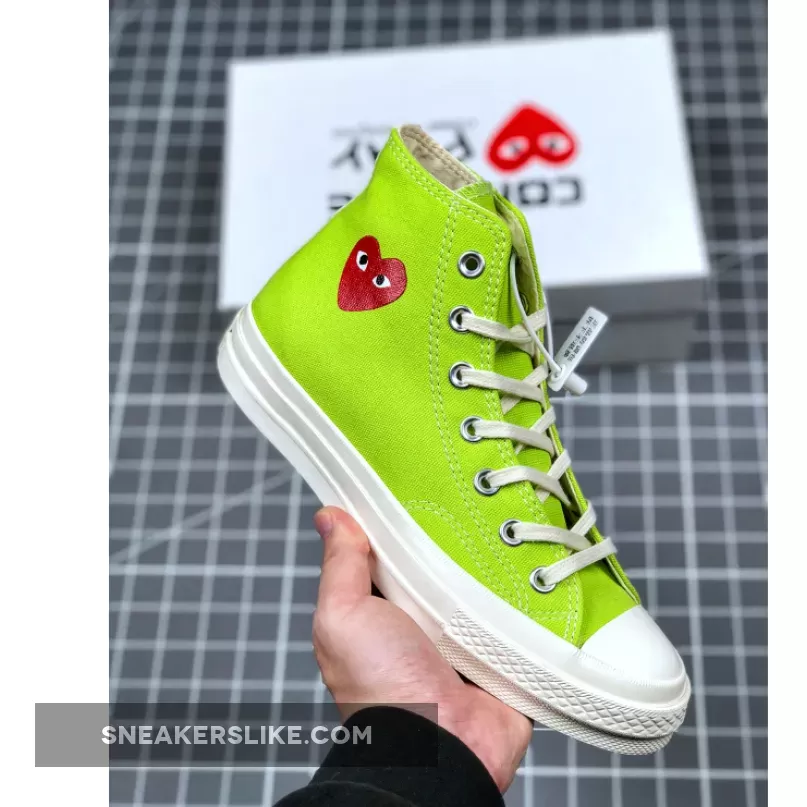 Comme des Garcons Play Converse Chuck Taylor All Star 70 High Lime 168299C #lime green comme des garcons