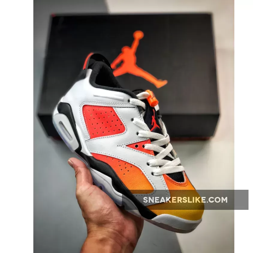 Air Jordan 6 Low 'Dongdan' White/Black-Tour Yellow-Total Orange Jordan 6 Retro Low Dongdan