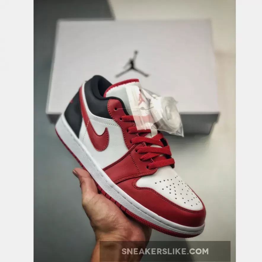 Air Jordan 1 Low 'Reverse Black Toe' White/Red/Black Air Jordan 1 Low White Gym Red Black
