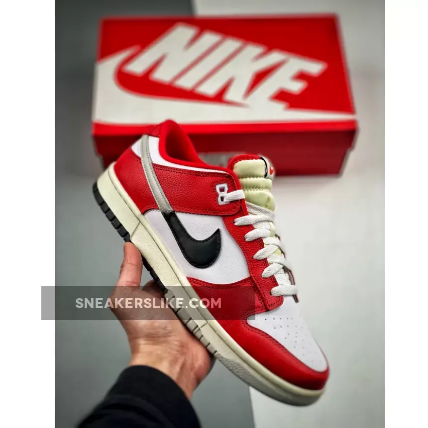Nike Dunk Low 'Chicago Split' University Red/Black-Light Silver-White #nike dunk low chicago split