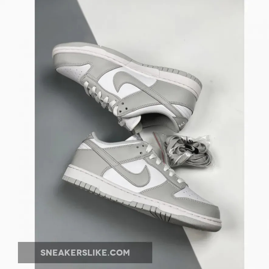 Nike Dunk Low White/Grey Fog nike men grey