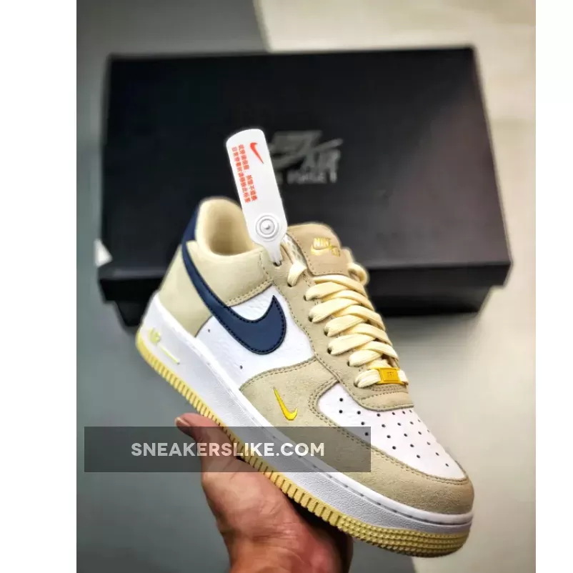 Nike Air Force 1 Low Tan Navy Gold - Navy And Gold Nikes FV6332-100