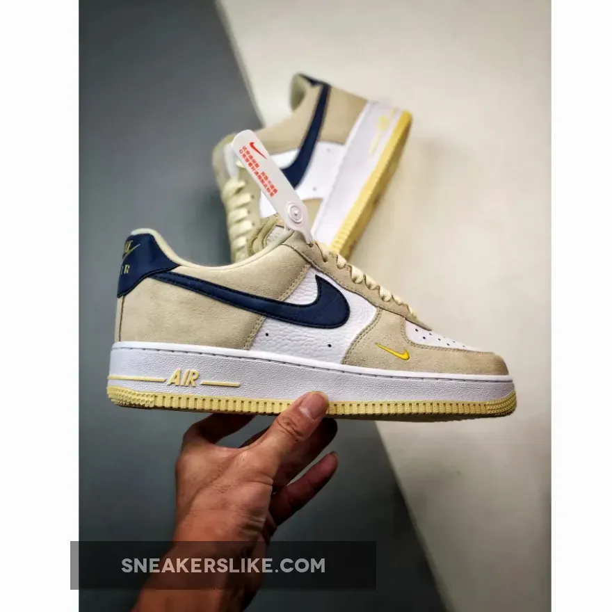 Nike Air Force 1 Low Tan Navy Gold - Navy And Gold Nikes FV6332-100