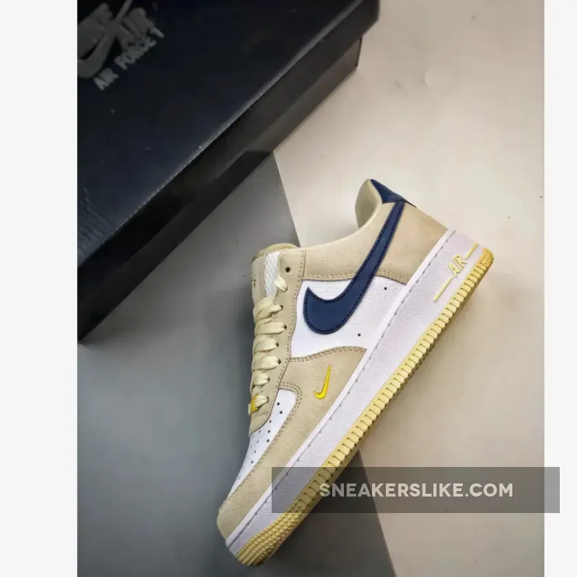 Nike Air Force 1 Low Tan Navy Gold - Navy And Gold Nikes FV6332-100