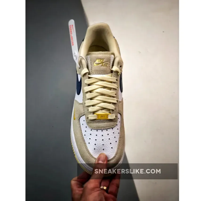 Nike Air Force 1 Low Tan Navy Gold - Navy And Gold Nikes FV6332-100