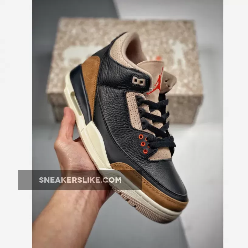 Air Jordan 3 'Desert Elephant' Black/Rush Orange-Fossil Stone CT8532-008 / jordan 3 laser orange