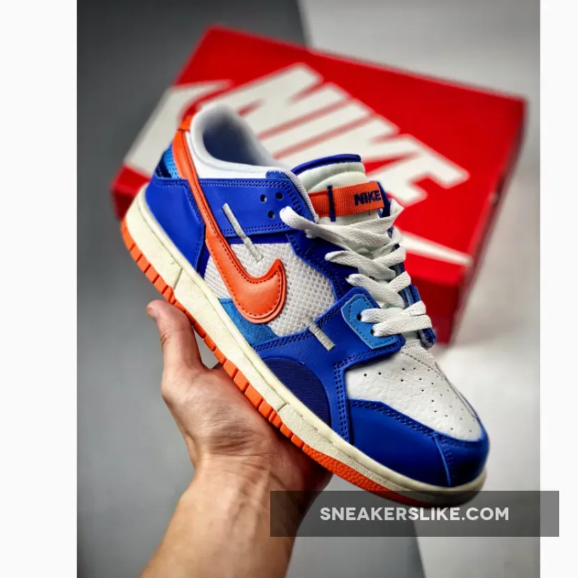 Nike Dunk Scrap 'Knicks' White/Blue-Orange DM0128-100 / blue and orange dunks low