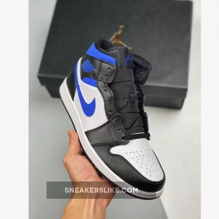 Air Jordan 1 Mid White Black Royal