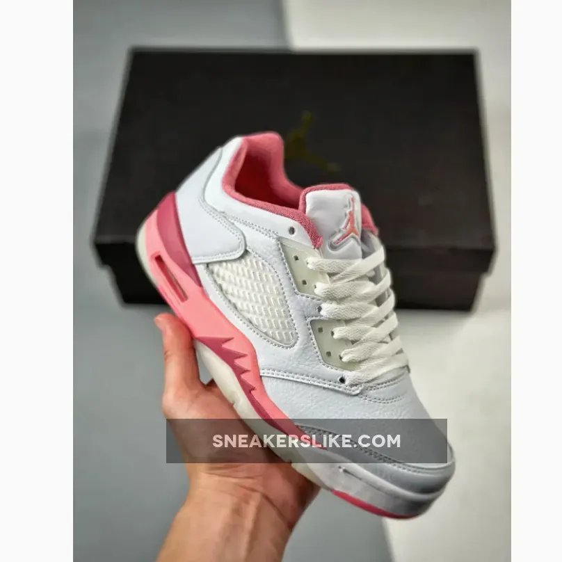 Air Jordan 5 Low White/Coral Chalk-Desert Berry-Black #Air Jordan 5 Retro Low Big Kids Shoes DX4390-116