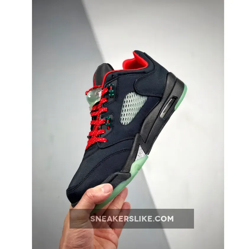 Clot x Air Jordan 5 Low Black Red Silver / jordan 5 black and red