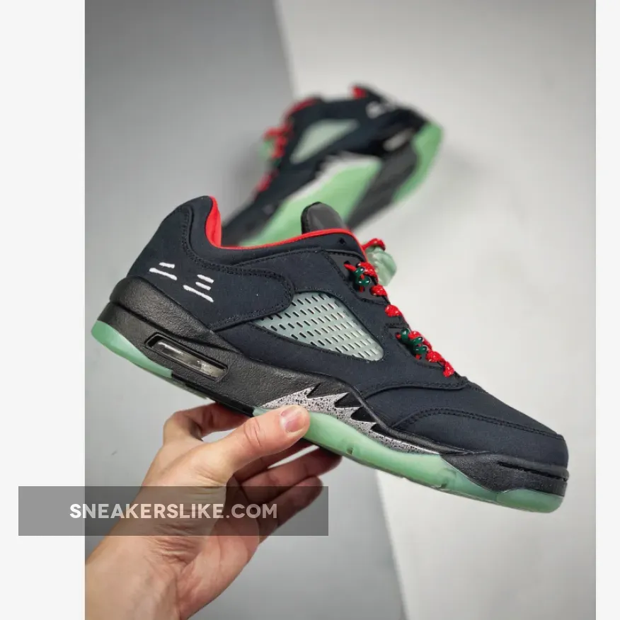 Clot x Air Jordan 5 Low Black Red Silver / jordan 5 black and red