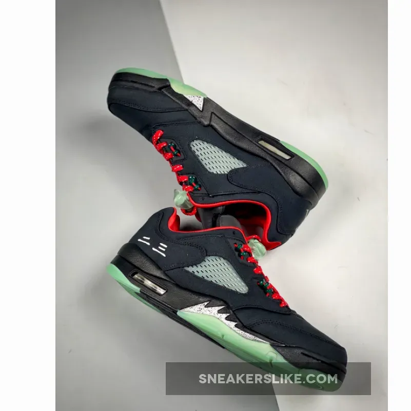 Clot x Air Jordan 5 Low Black Red Silver / jordan 5 black and red