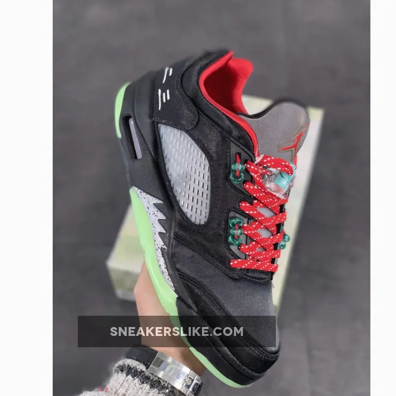 Clot x Air Jordan 5 Low Black Red Silver / jordan 5 black and red