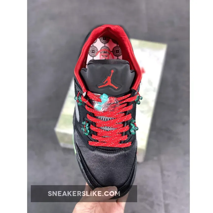 Clot x Air Jordan 5 Low Black Red Silver / jordan 5 black and red