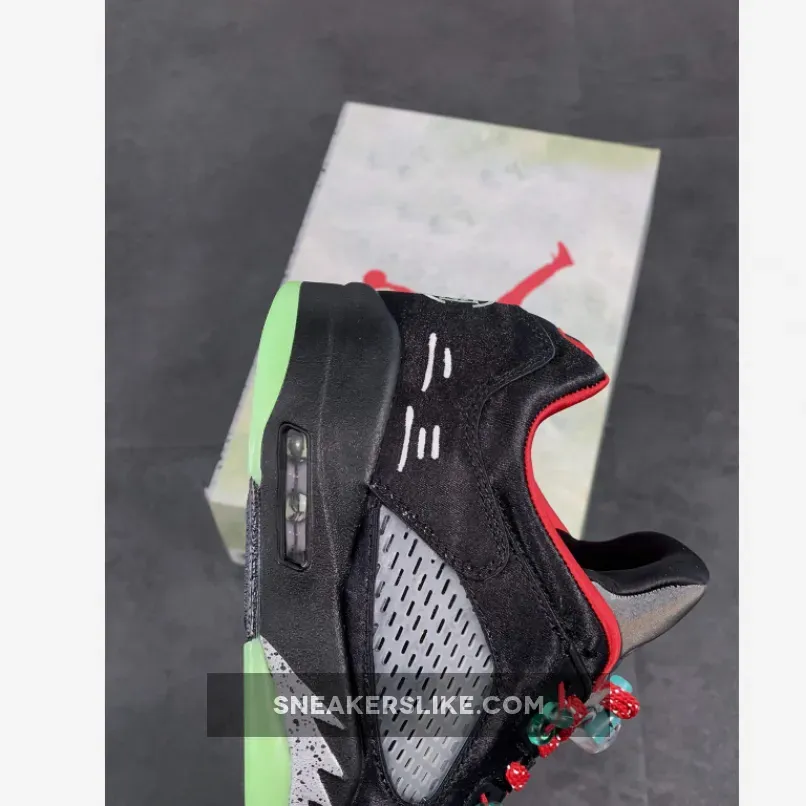 Clot x Air Jordan 5 Low Black Red Silver / jordan 5 black and red