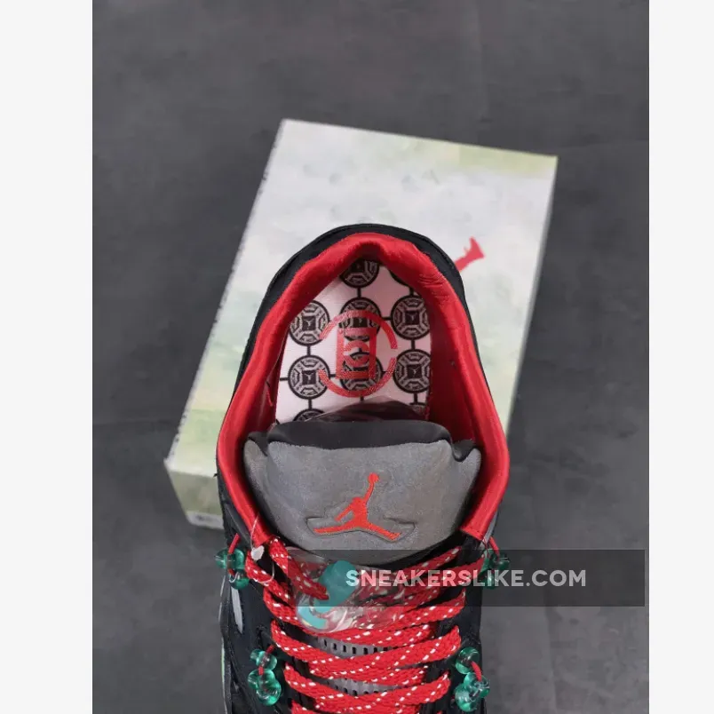 Clot x Air Jordan 5 Low Black Red Silver / jordan 5 black and red