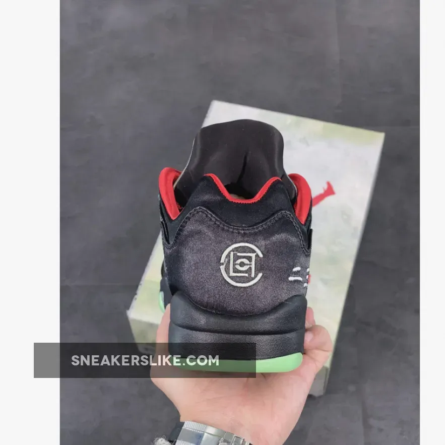 Clot x Air Jordan 5 Low Black Red Silver / jordan 5 black and red