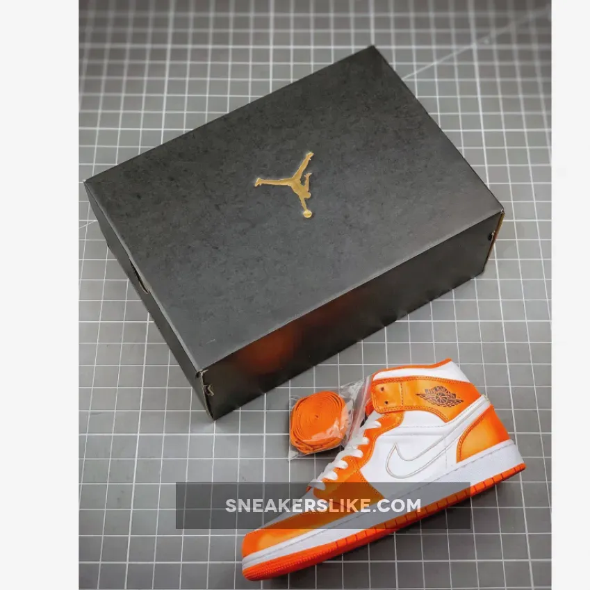 Air Jordan 1 Mid SE Electro Orange/White-Black jordan 1 mids orange