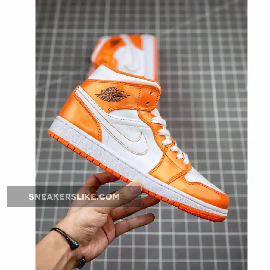 Air Jordan 1 Mid SE Electro Orange/White-Black jordan 1 mids orange