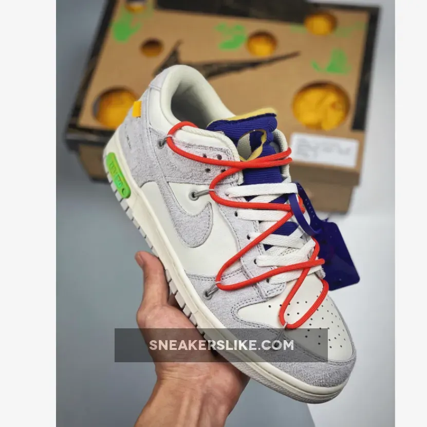 Off-White x Nike Dunk Low '13 of 50' Sail/Grey/Red nike dunks size 13