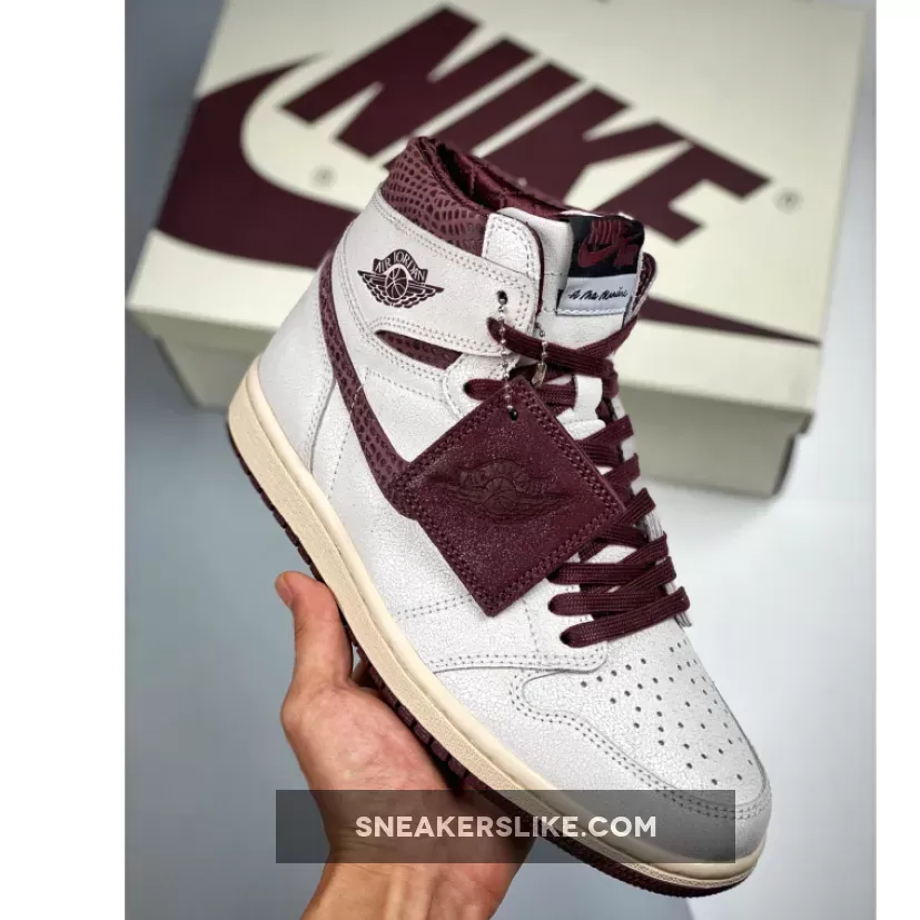 A Ma Maniere x Air Jordan 1 High OG - maroon shoes mens