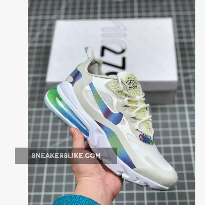 Air Max 270 React 'Bubble Pack' White/Lemon Green-Multi-Color Air Max 270 White Multicolor