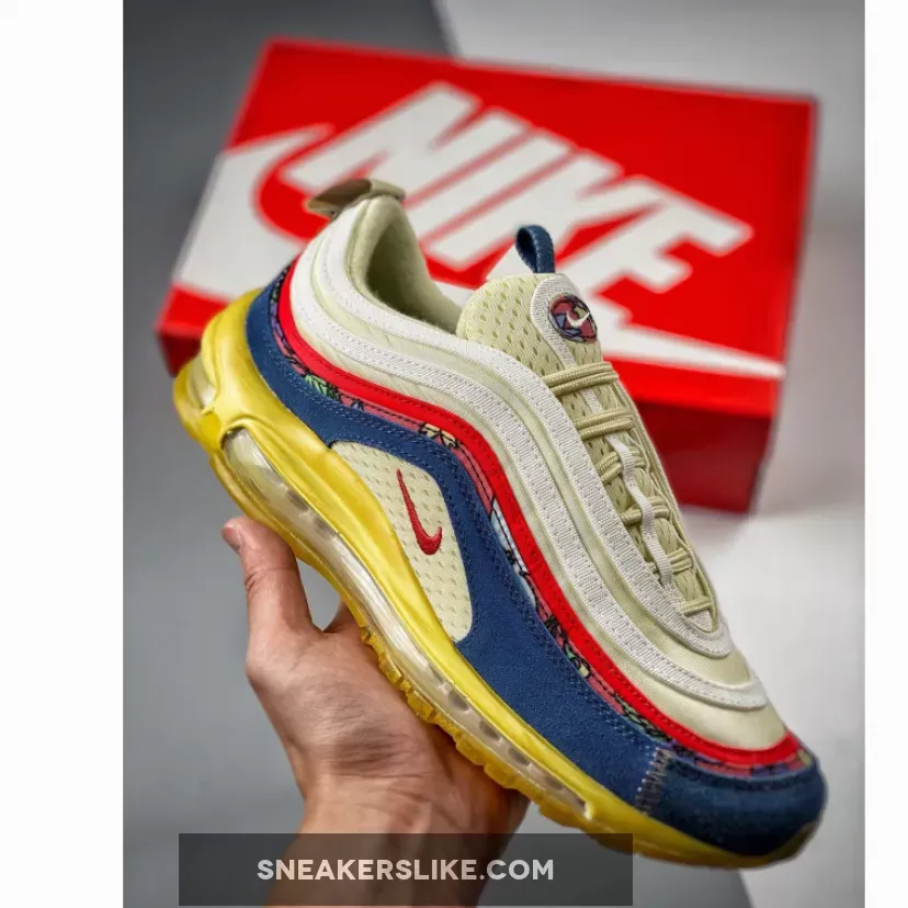 Nike Air Max 97 Coconut Milk/Track Red-Fossil #wmns air max 97 'university red'
