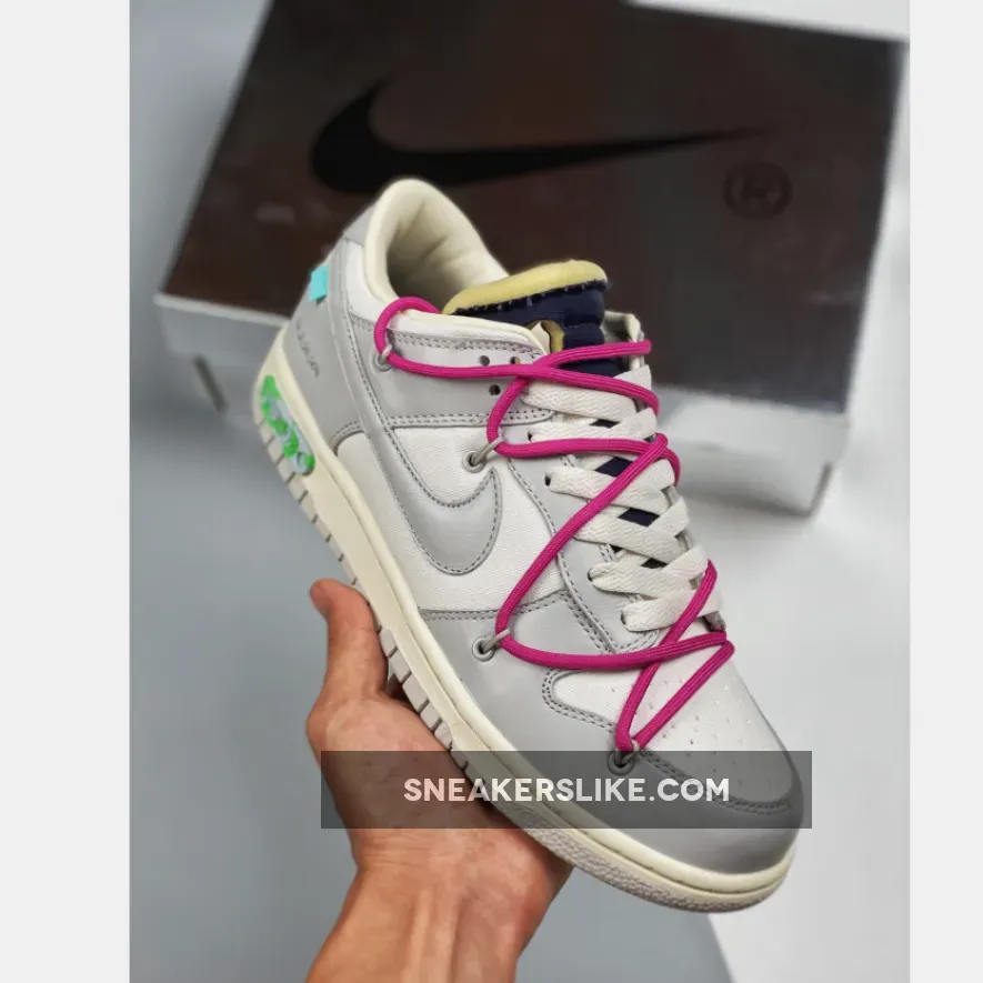 Off-White x Nike Dunk Low '30 of 50' Sail Grey Navy #grey and navy blue dunks