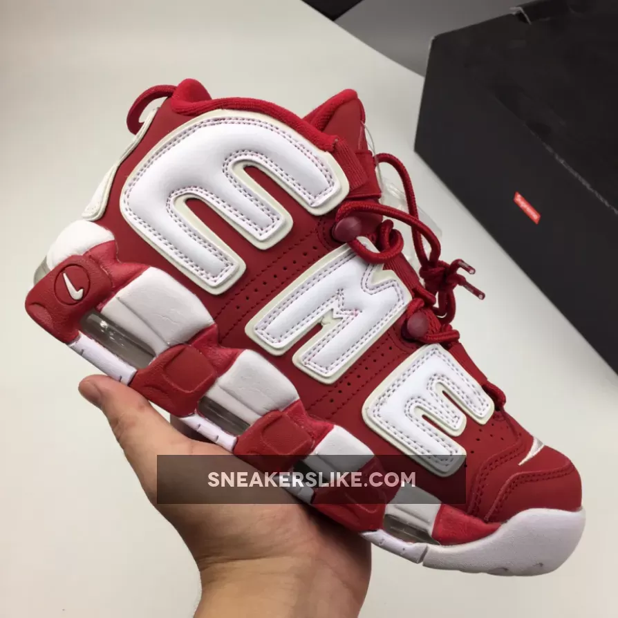 Supreme X Nike Air More Uptempo Red White Brand New
