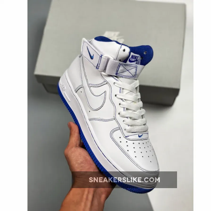Nike Air Force 1 High White Blue CV1753-101 - royal blue air force ones
