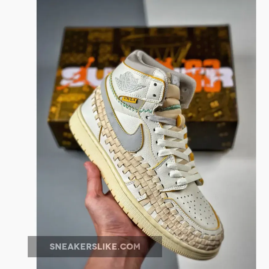 Union LA x BBS x Air Jordan 1 High OG Sail/Wolf Grey-Muslin-Pale Vanilla - Jordan 1 Union Woven