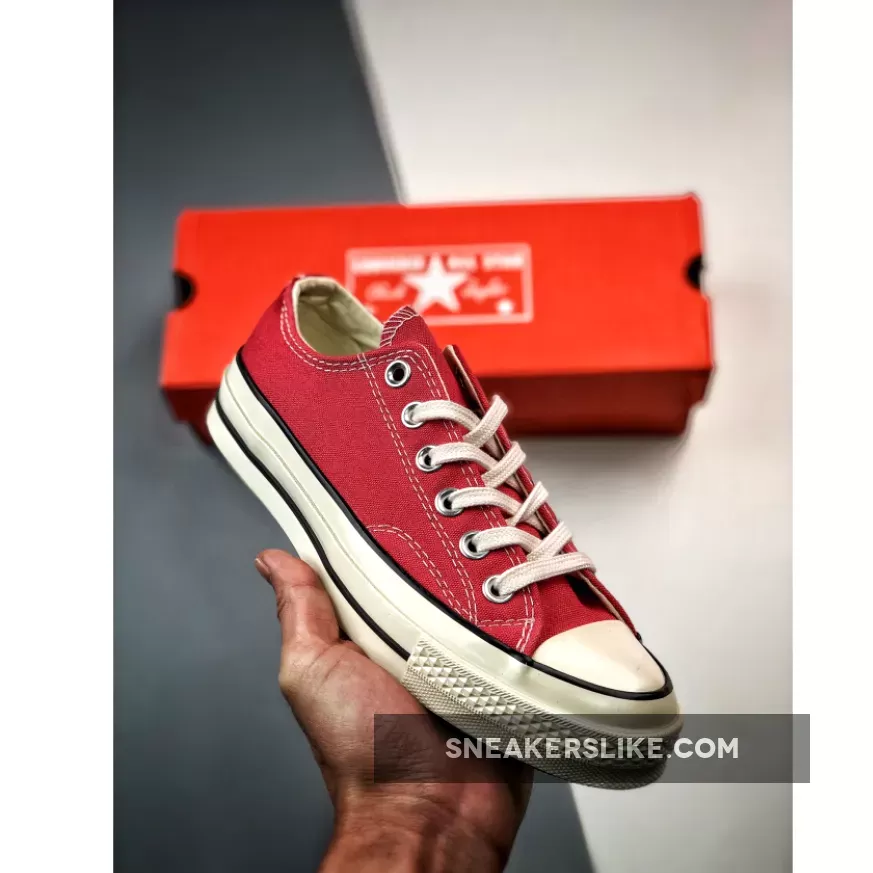 Converse Chuck 70 Low Vintage Canvas Rhubarb Pie/Egret/Black A02767C #chuck 70 vintage canvas sale