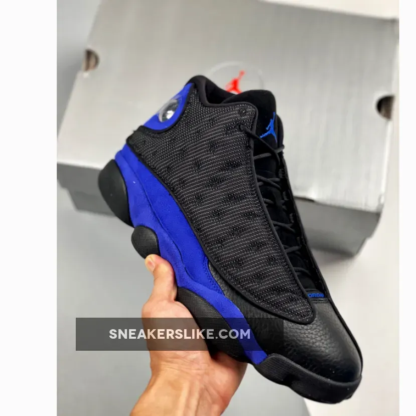Air Jordan 13 Black Hyper Royal With 3M Reflective Upper #blue and black 13s jordans