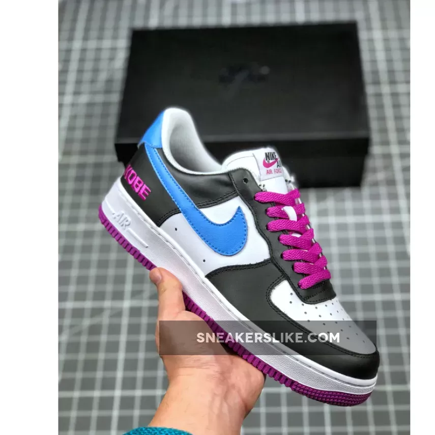 Kobe X Nike Air Force 1 Low Black/White-Purpe-Blue Online