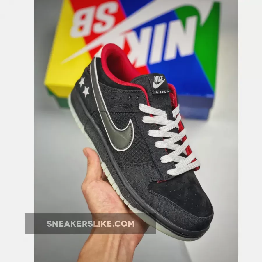 LPL x Nike Dunk Low Black/White-Bright Crimson - nike dunk low lpl