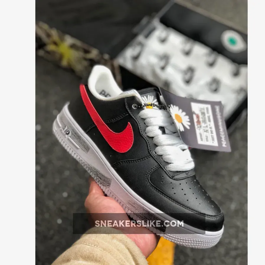 PEACEMINUSONE X Nike Air Force 1 Black/Sport Red-White Outlet