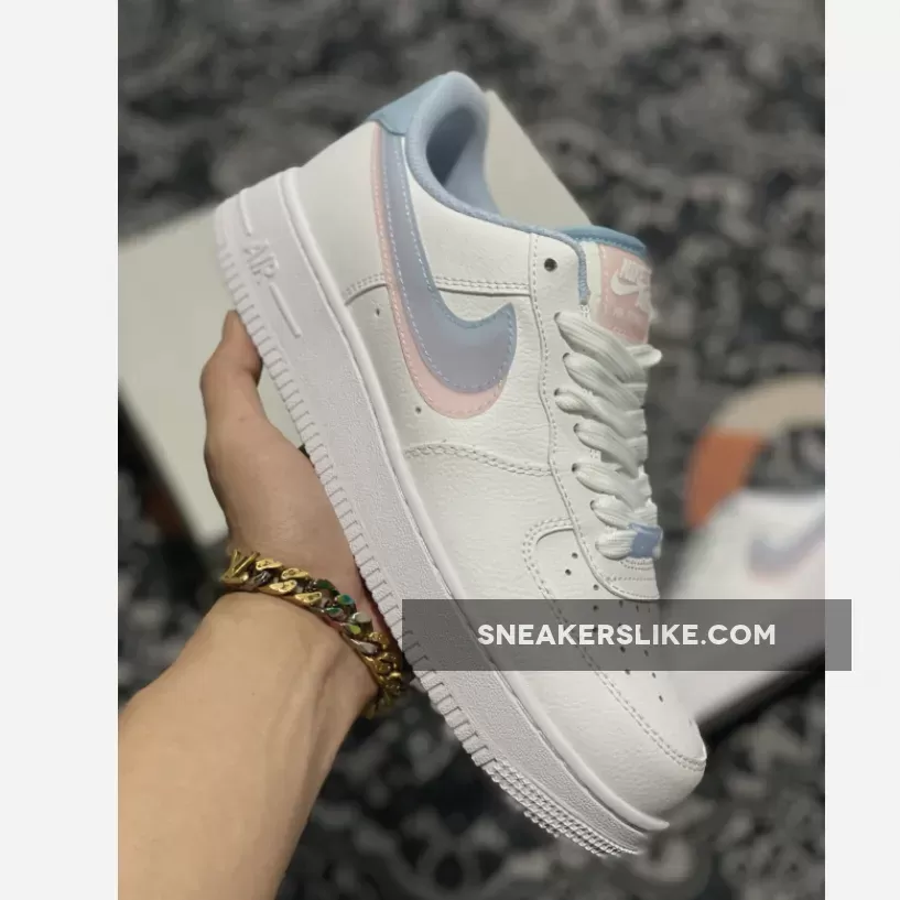 Nike Air Force 1 LV8 GS Double Swoosh White Armory WMNS CW1574-100 / af1 light armory blue