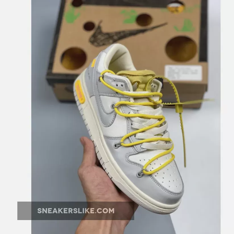 Off-White X Nike Dunk Low '29 Of 50' Grey Sail Restock