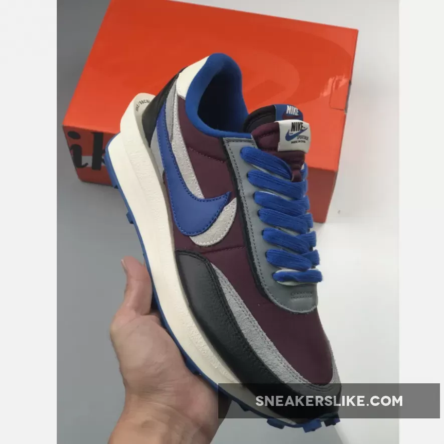 Undercover x Sacai x Nike LDWaffle Night Maroon Team Royal / blue x purple