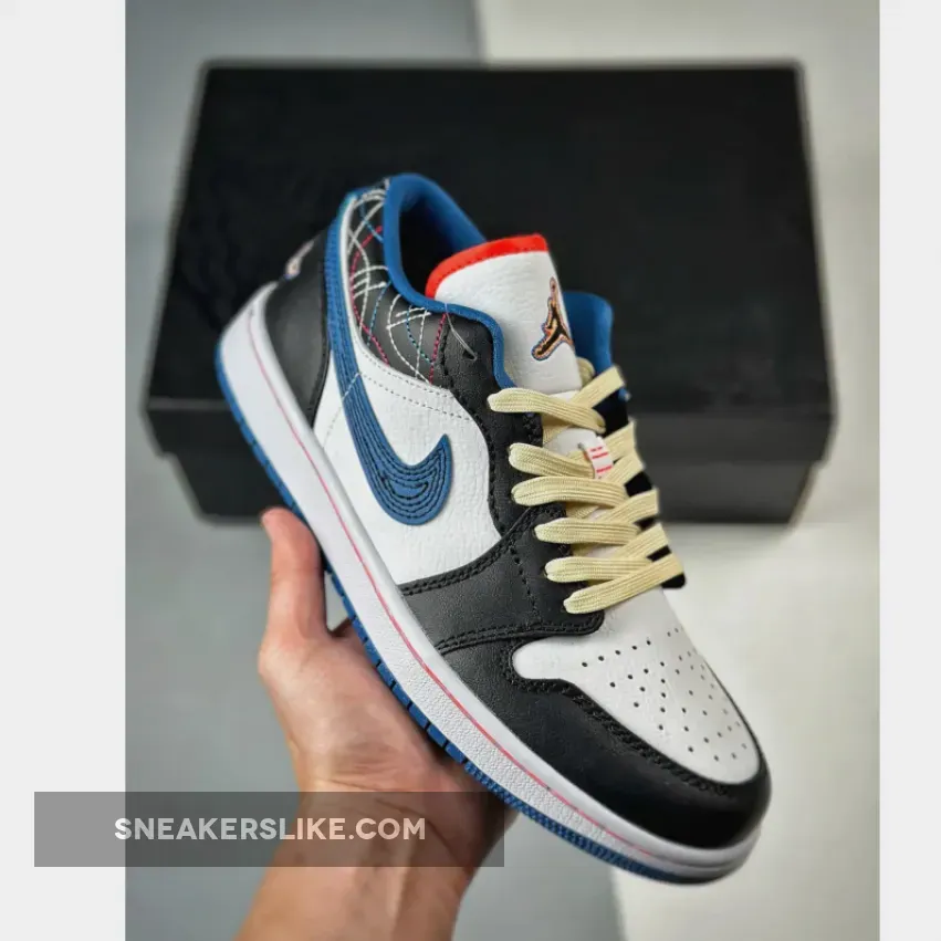 Air Jordan 1 Low White/Industrial Blue-Black-Siren Red FV3622-141