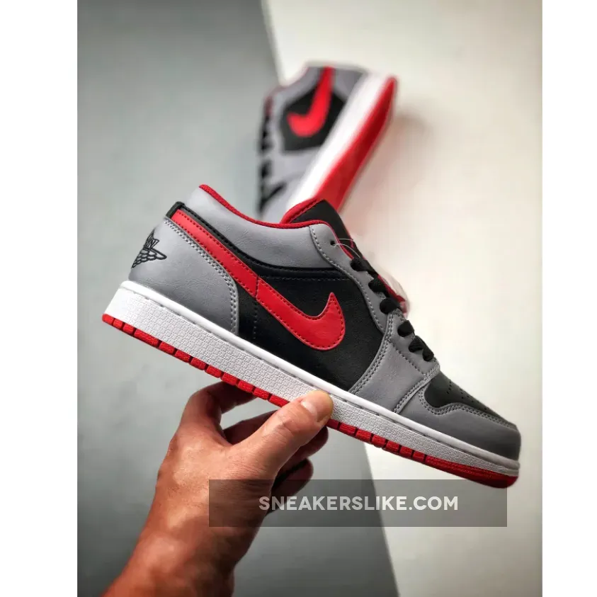 Air Jordan 1 Low Black/Cement Grey-Fire Red Air Jordan 1 Low Black/Cement Grey-Fire Red