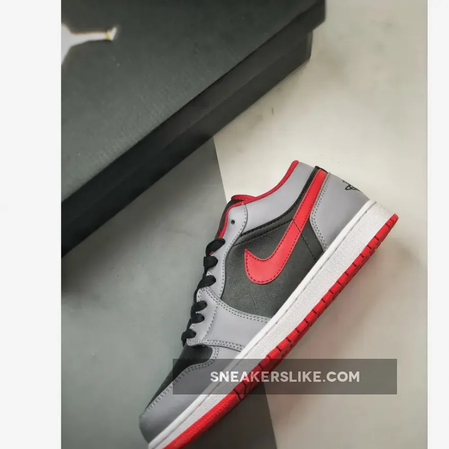Air Jordan 1 Low Black/Cement Grey-Fire Red Air Jordan 1 Low Black/Cement Grey-Fire Red