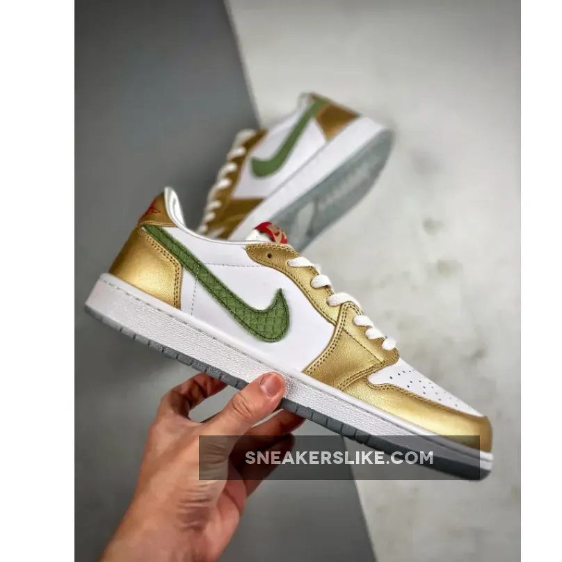 Air Jordan 1 Low "CNY" Sail/Metallic Gold Grain-Oil Green Air Jordan 1 Low "CNY" Sail/Metallic Gold Grain-Oil Green