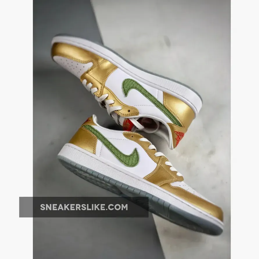 Air Jordan 1 Low "CNY" Sail/Metallic Gold Grain-Oil Green Air Jordan 1 Low "CNY" Sail/Metallic Gold Grain-Oil Green