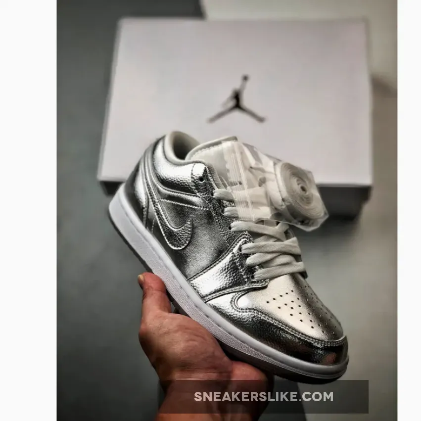 Air Jordan 1 Low Crinkled Silver Foil