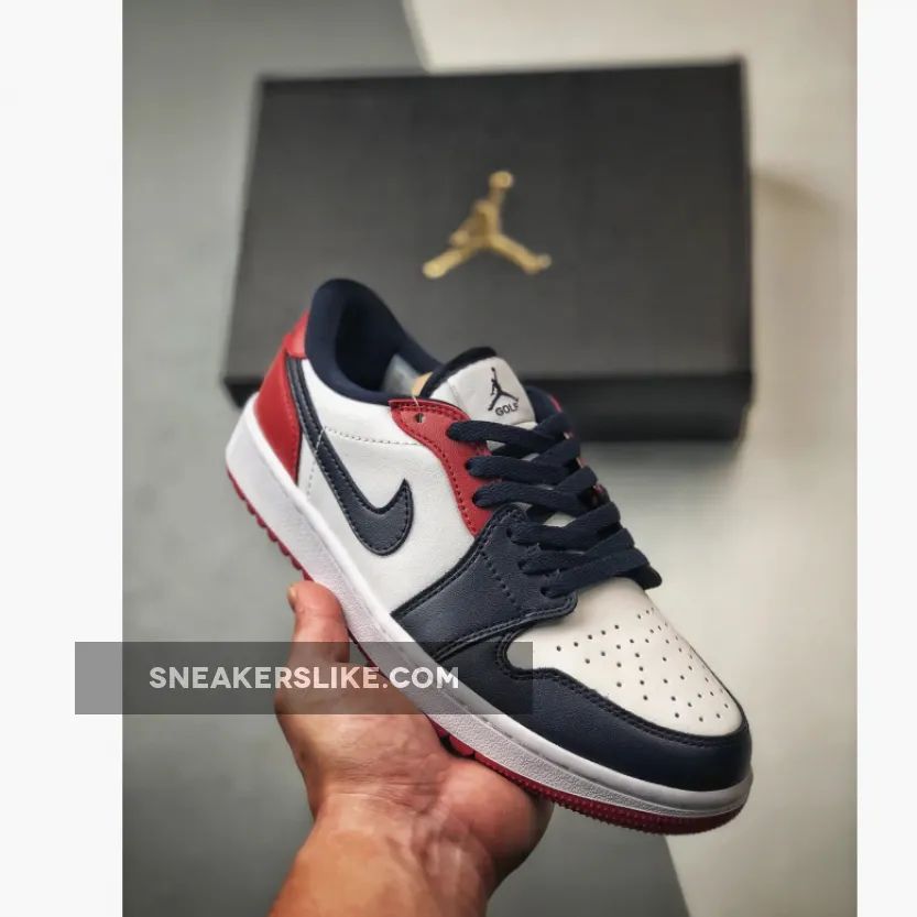 Air Jordan 1 Low Golf "USA" White/Obsidian-Varsity Red